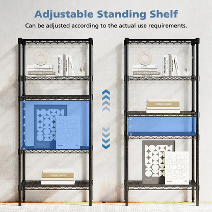 3-5 Tier Rustic Metal Storage Shelves Adjustable Racks, Standing Metal Frame.....