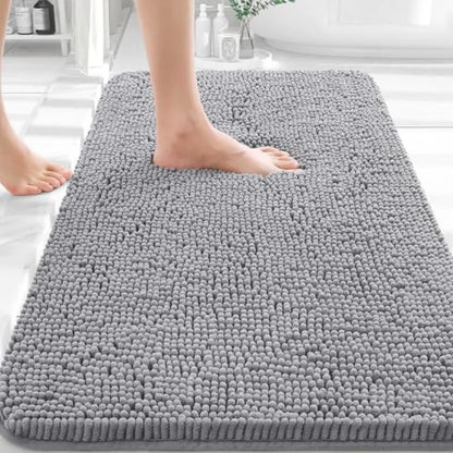 Bathroom Rugs 30x20,  Absorbent Chenille, Rubber Backing Quick Dry, Machine Washable