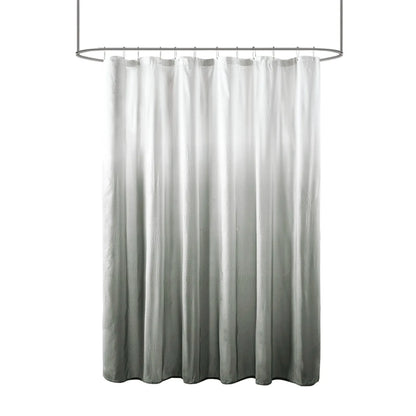 Shadow Printed Seersucker Shower Curtain Grey 72x72" Liner 12 Grommet Rust Proof Washable Machine Waterproof