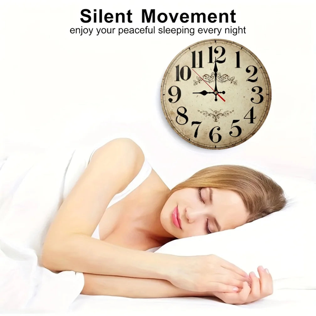 10-12 Inch Wooden Wall Clock, 2D Flat AA Battery Not Included....
