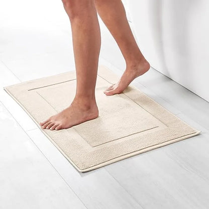 Standard Bathroom Bath Rug Mat, Machine Washable, Super Absorbent, 100% Cotton, 20" W x 31" L
