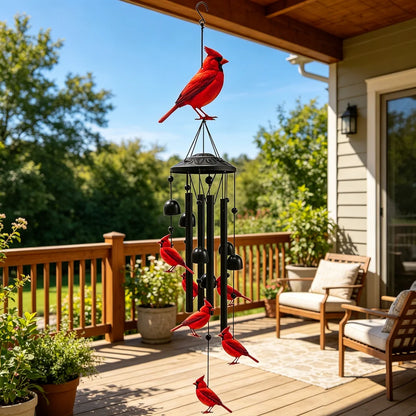 Colorful Hummingbird Wind Chimes Metal Aluminum Tube Bell, Waterproof Outdoor