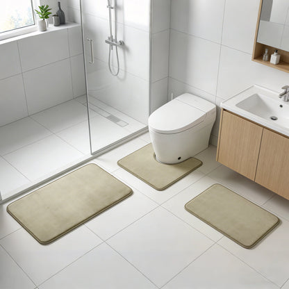 3-Piece Microfiber Bath Rug Set, Soft Non-Slip Washable....