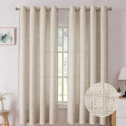 Natural Beige Blackout Curtains 2 Sizes 84 Inch 96 Inch Length 2 Panels Set for Living Room Bedroom Grommet Top....