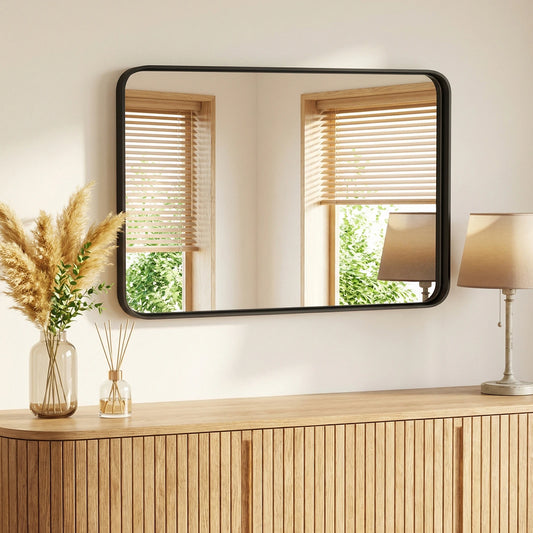 30x22 Inch Matte Metal Framed Mirror for Everywhere.....
