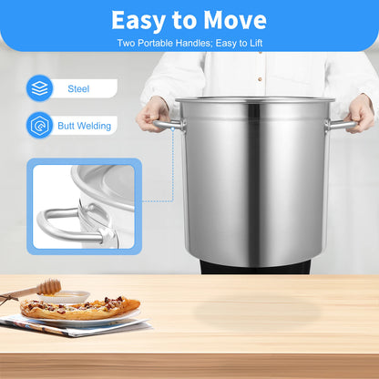 35L Stainless Steel Stock, Cooking Pot