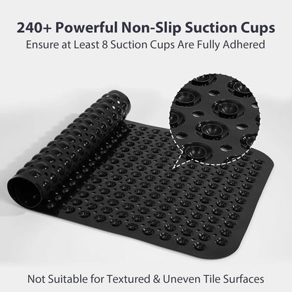 Extra Long Non Slip Bathtub Shower Mat 40 X 16 Inch, Drain Holes, Machine Washable, in 4 Colors.....