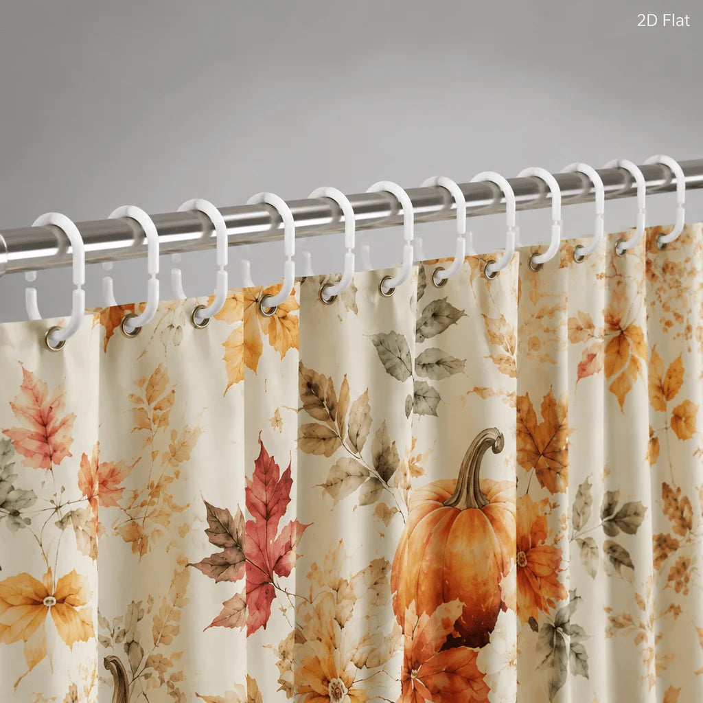 New in 2026, 1pc, 2 Sizes,  Bathroom Shower Curtain, 71x71in, Includes 12 Hooks, 2D Autumn Print.....