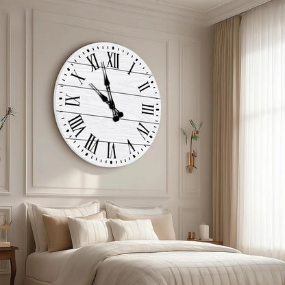 Farmhouse Wall Clock, Shiplap Design, Large, 4 Colors, 3 sizes, AA Battery Needed....