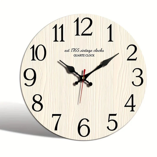 Vintage Wood Grain 2 d Print Wall Clock 4 sizes, Batteries Not Included.....