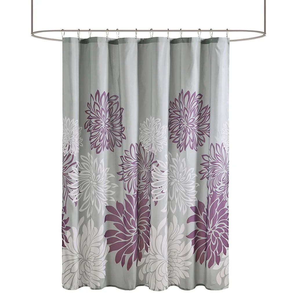 Printed Floral Shower Curtain Waterproof Mildew Resistant Quick Dry Machine Washable Grommet Hook Ring Liner Rustproof HQ YS