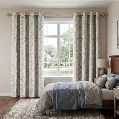 4 Sizes 2 Panels Floral Print Blackout Curtains, Grommet Top, 4 Colors.....