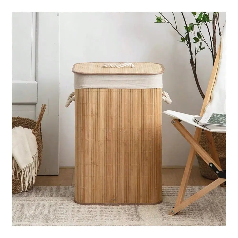 Natural Bamboo Wicker Laundry Basket, Laundry Hamper, Foldable Storage Rack....
