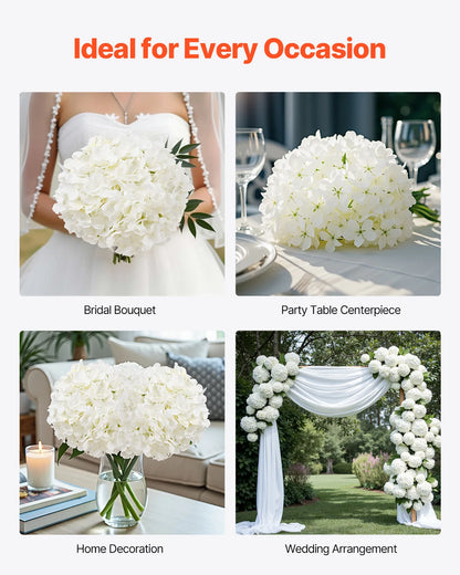 Artificial Flowers Real Looking White Silk Hydrangea Bulk