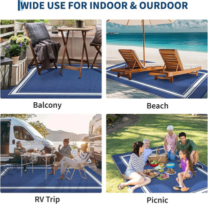 8x10/9X12FT Outdoor Rug Waterproof Soft, Non-Slip
