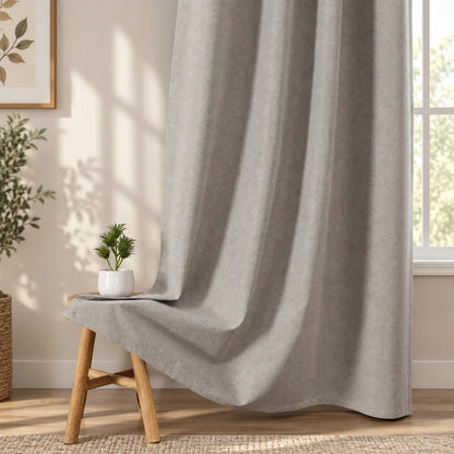 2 Panels Blackout Curtains 52x84in, 52x96in,  Triple-Woven Heavy Fabric, Grommet Top For Living Room & Bedroom