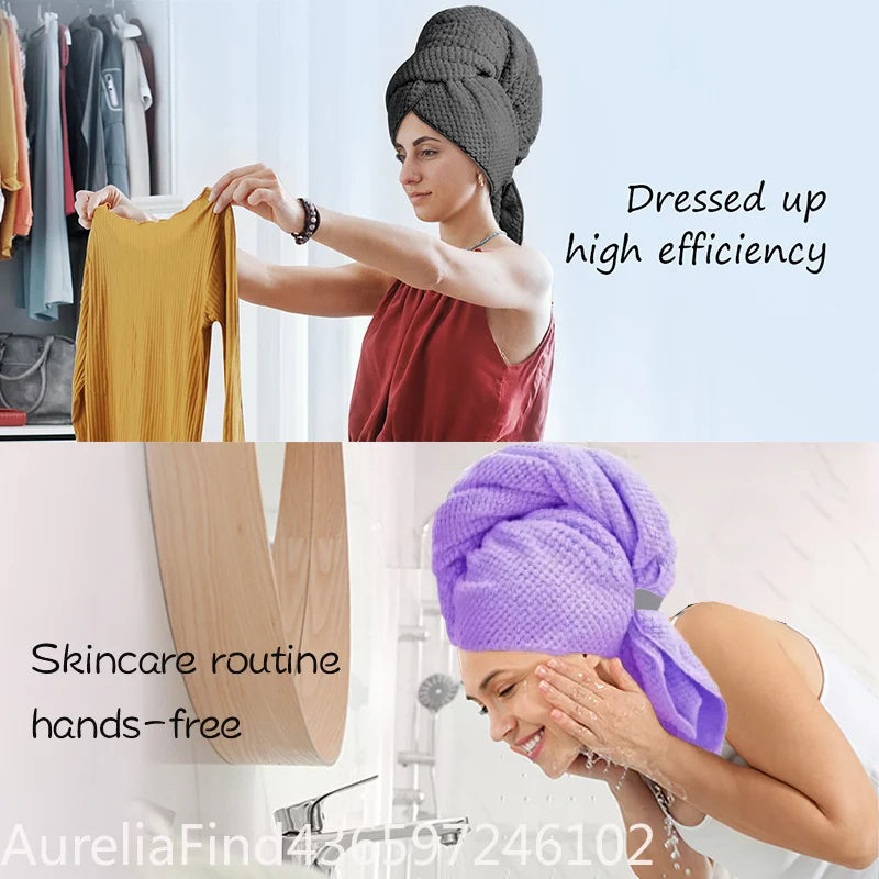 24x40 Inch 6 Colors, Microfiber Quick Dry Hair Towel, Very Absorbent & Soft, with Elastic Band....