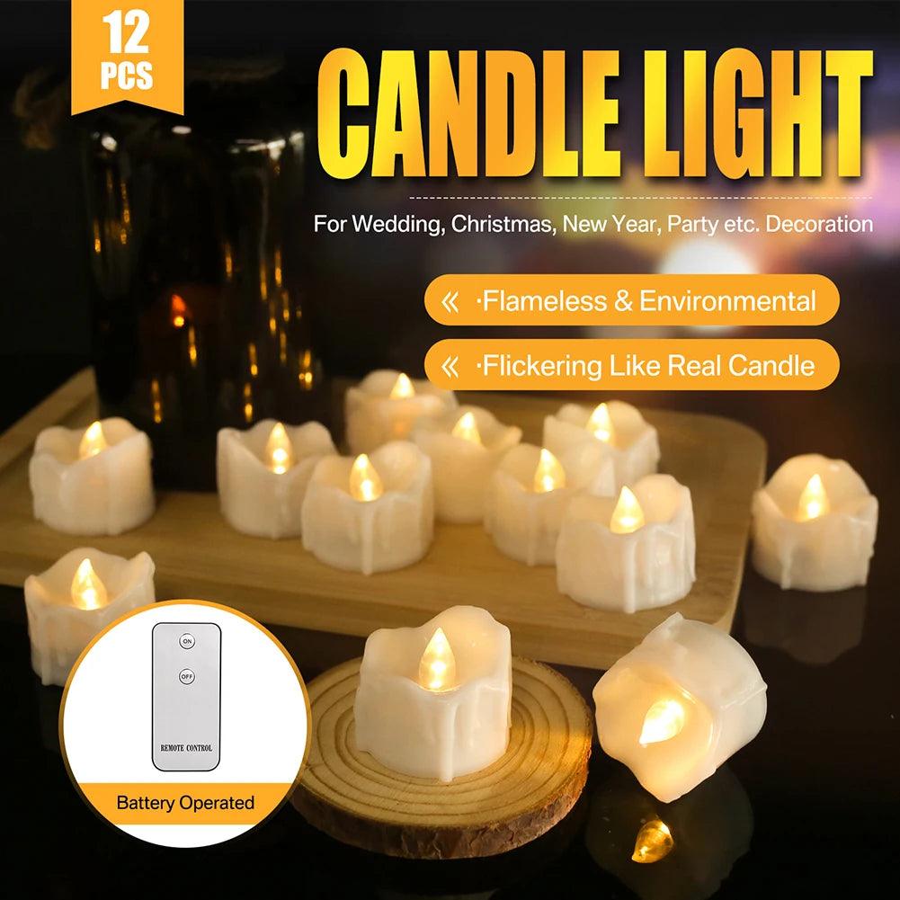 12/24Pack Flameless LED Tealights Battery Operated Candles With Remote Control.....