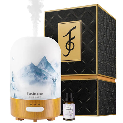 Essential Oil Diffuser, Ultrasonic Humidifier, Hand Blown Glass, Auto Shut-Off, 3 Modes White Lights, 3.3 Oz.3 Color.....