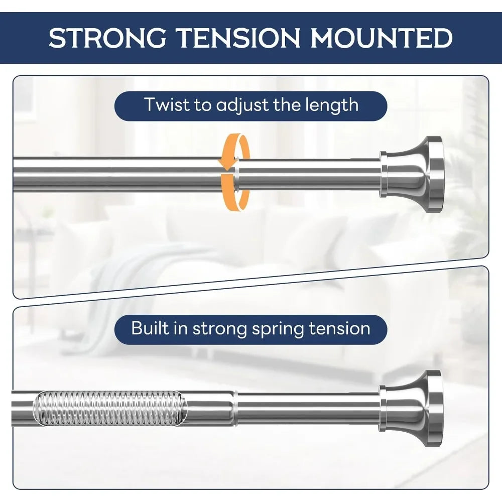 Stainless Steel Tension Shower Curtain Rod, 31-80 Inches, Heavy Duty, No-Drill for Bathroom, Kitchen, Closet.....