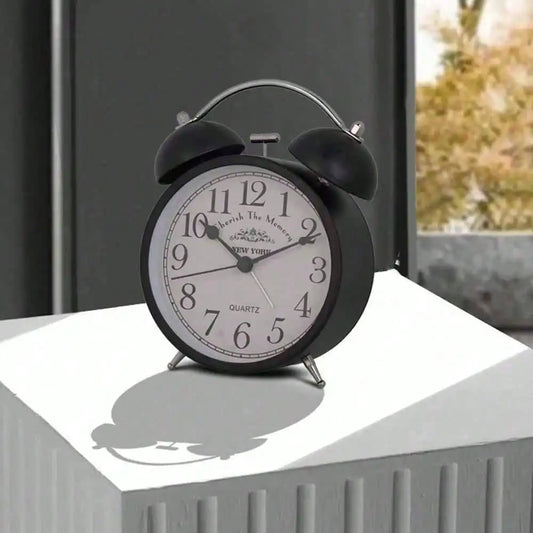 Retro  4.5-Inch Dual Metal Alarm Clock, Bedside Tables