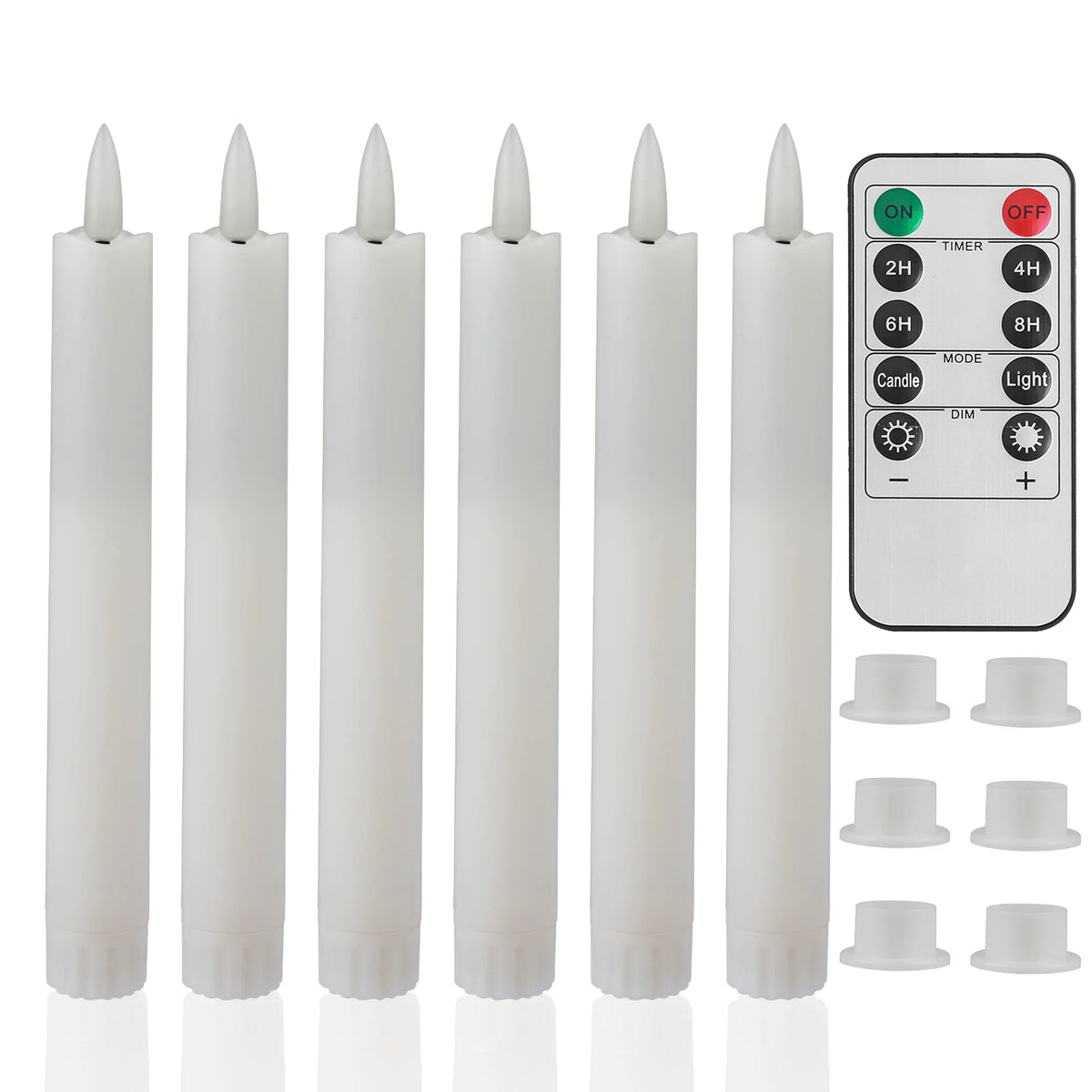 6.6 Inch LED Flameless  Candles with Remote, 6/12 PCS, 2 AAA Battery's needed, 3D Flickering