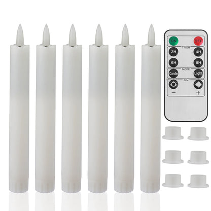 6.6 Inch LED Flameless  Candles with Remote, 6/12 PCS, 2 AAA Battery's needed, 3D Flickering
