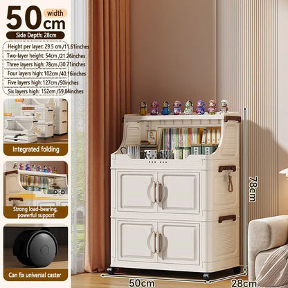 Multi-layer Plastic Storage Rack Stand Foldable Floor-standing