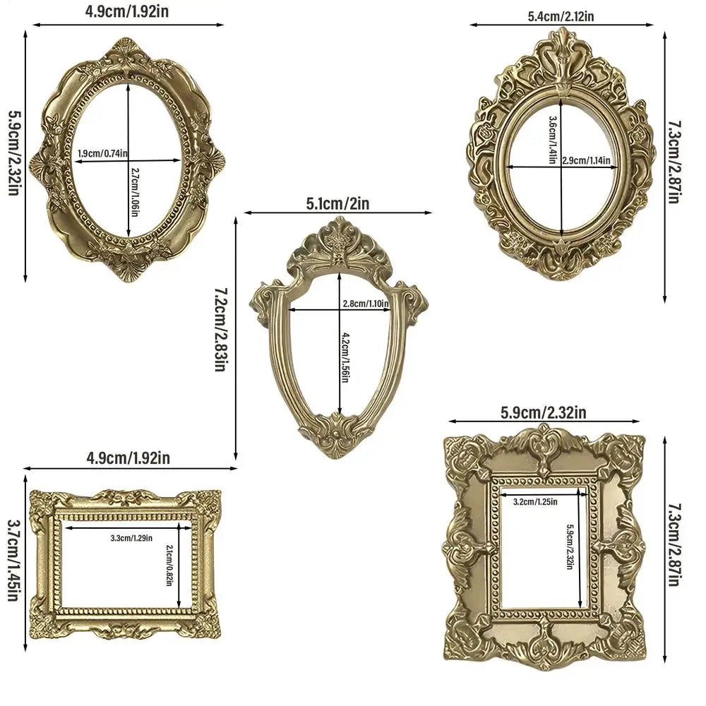 Miniature Picture Frames 5 Pcs Vintage Small
