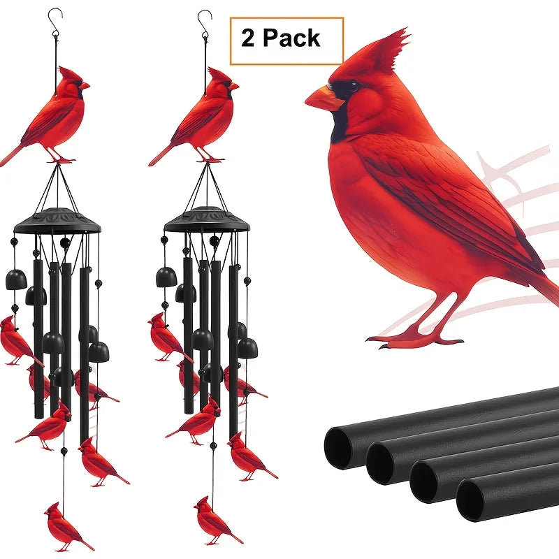 Colorful Hummingbird Wind Chimes Metal Aluminum Tube Bell, Waterproof Outdoor