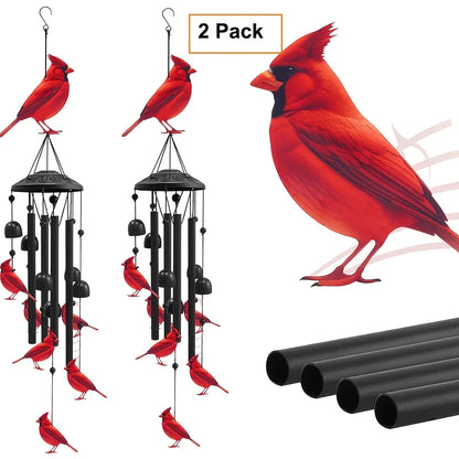 Colorful Hummingbird Wind Chimes Metal Aluminum Tube Bell, Waterproof Outdoor
