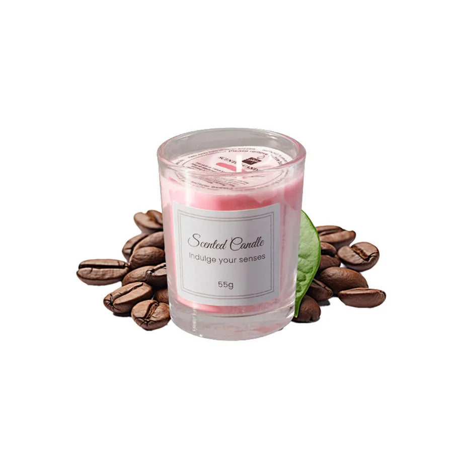 Candle Premium Gift Box Glass Handmade Soy Wax Smokeless, 6 Colors...