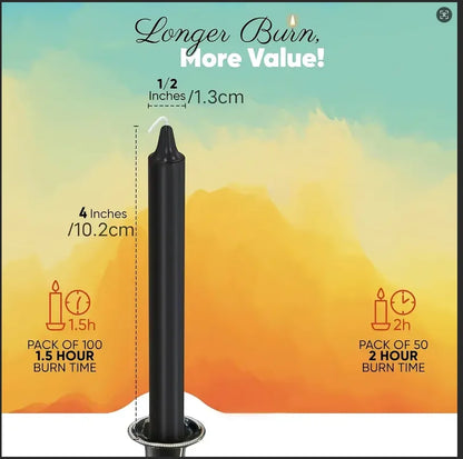 98 pieces of colorful 4-inch wax sticks, smokeless, odorless, drip-free, suitable for family dinners, birthday candles