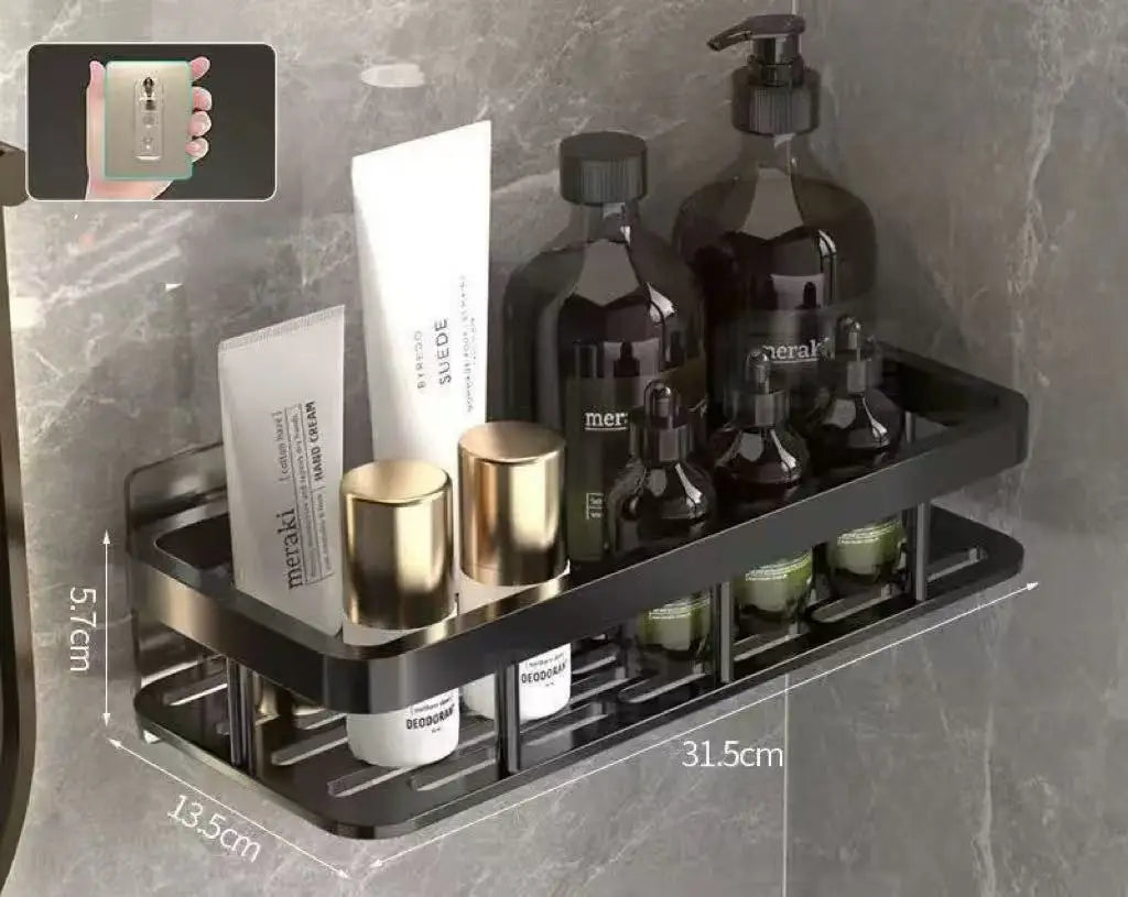 Bathroom Shelf No Drill Wall Mounted Aluminum