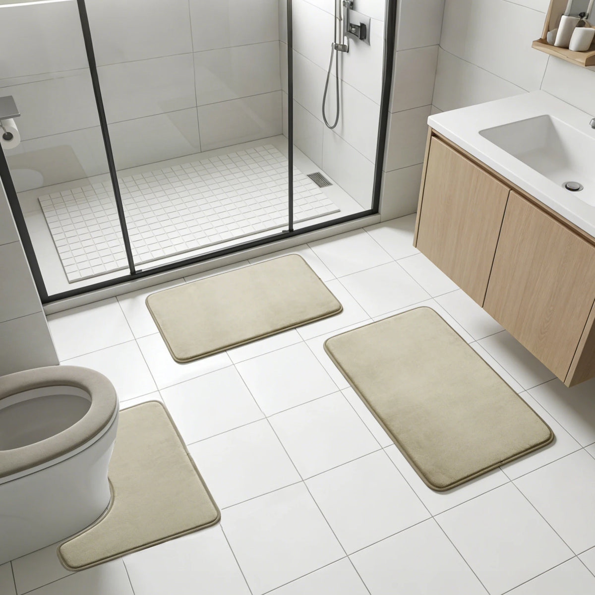3-Piece Microfiber Bath Rug Set, Soft Non-Slip Washable....