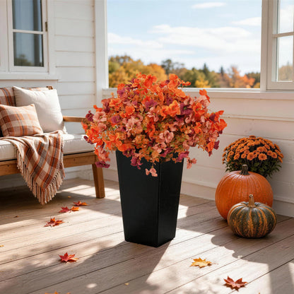 60cm Artificial Orange Daisy Flowers in Black Planters 2 Packs UV Resistant