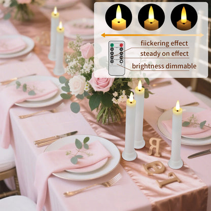 6.6 Inch LED Flameless  Candles with Remote, 6/12 PCS, 2 AAA Battery's needed, 3D Flickering