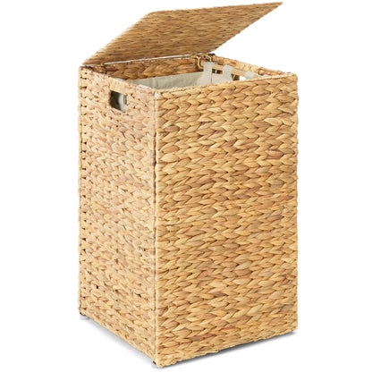 Small Laundry Hamper with Lid, Natural Handwoven, W/Removeable & Washable Liner Bag, P, 18 Gallon, 2 Colors....