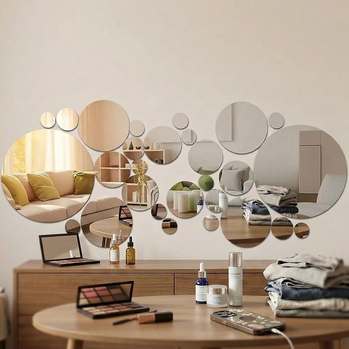 Acrylic Mirror Wall Stickers, Removable Decals....