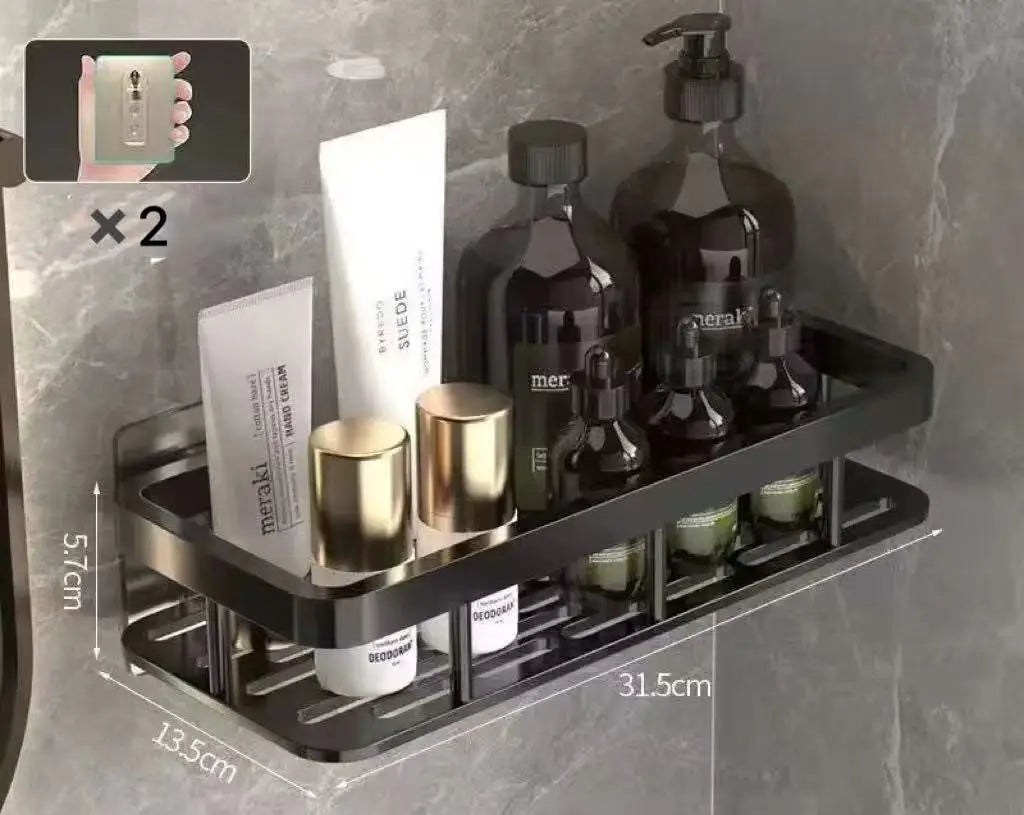 Bathroom Shelf No Drill Wall Mounted Aluminum