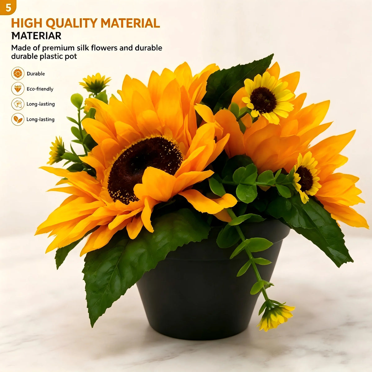 4 Styles Artificial Sunflowers Pink Roses Yellow Roses Lilies Long Lasting...
