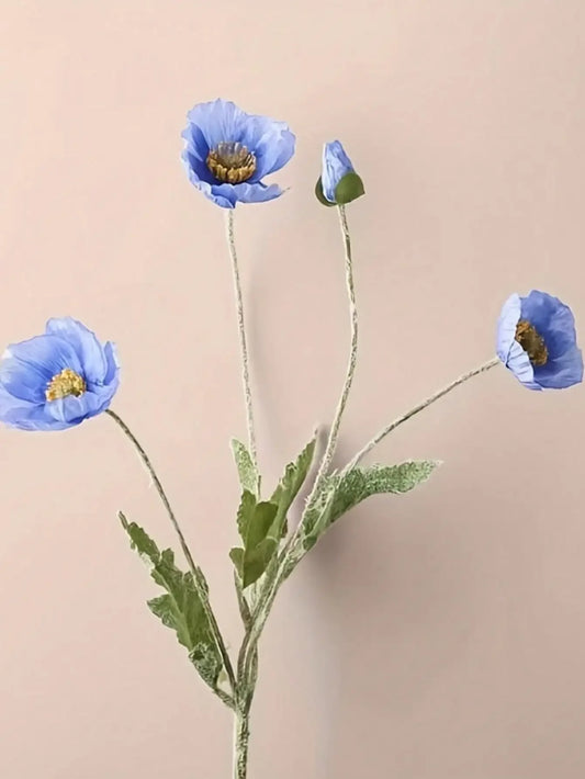 1 Piece Artificial Blue Poppy Flower