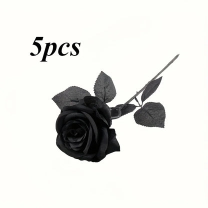 Artificial Black Roses  Long Stem, with No Container