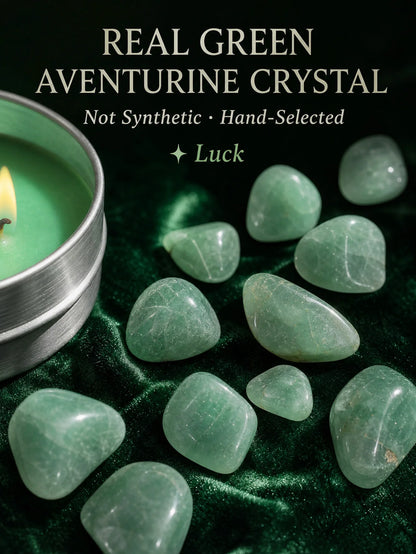 3/2/1 Sets Fortune Tarot Candle with Green Crystal Stones, Green Wax Scented, for Meditation, 3 Oz.