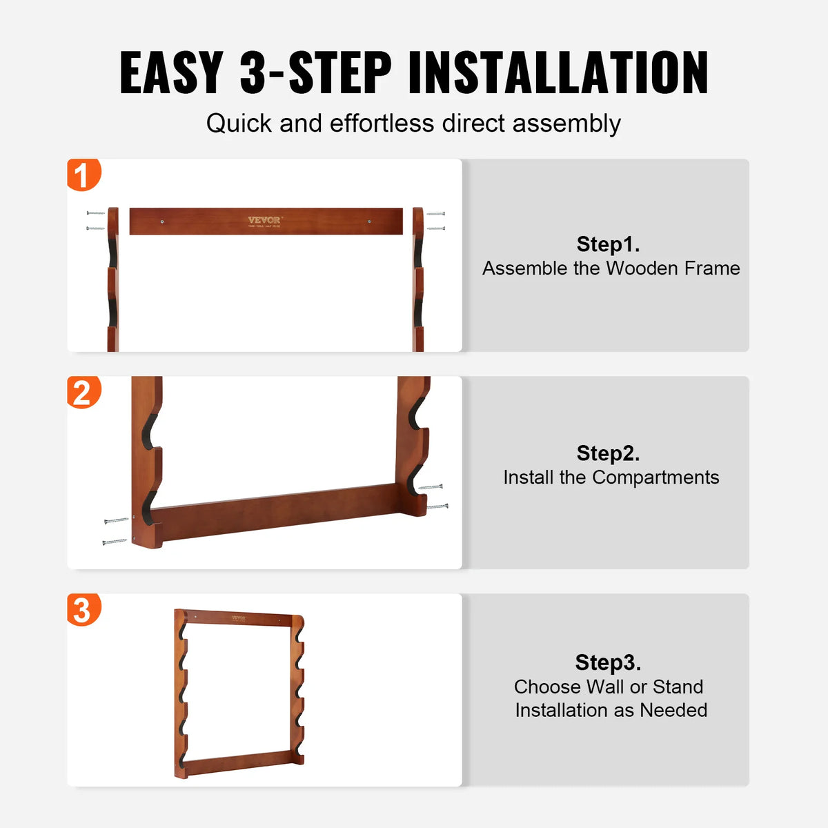 Wood Gun Rack Wall Mount  4/5Rifles Shotguns 132lbs, w/Soft Padding