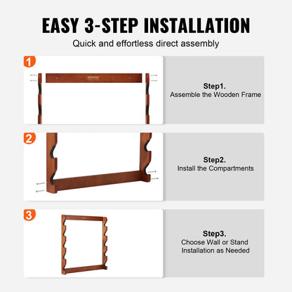 Wood Gun Rack Wall Mount  4/5Rifles Shotguns 132lbs, w/Soft Padding