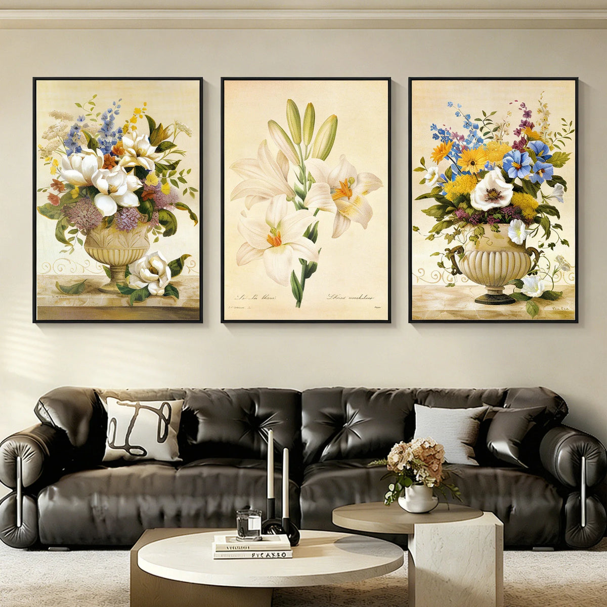 3 Panel Floral Wall Art, 16x24 Inch Colorful Flower Framed Prints....