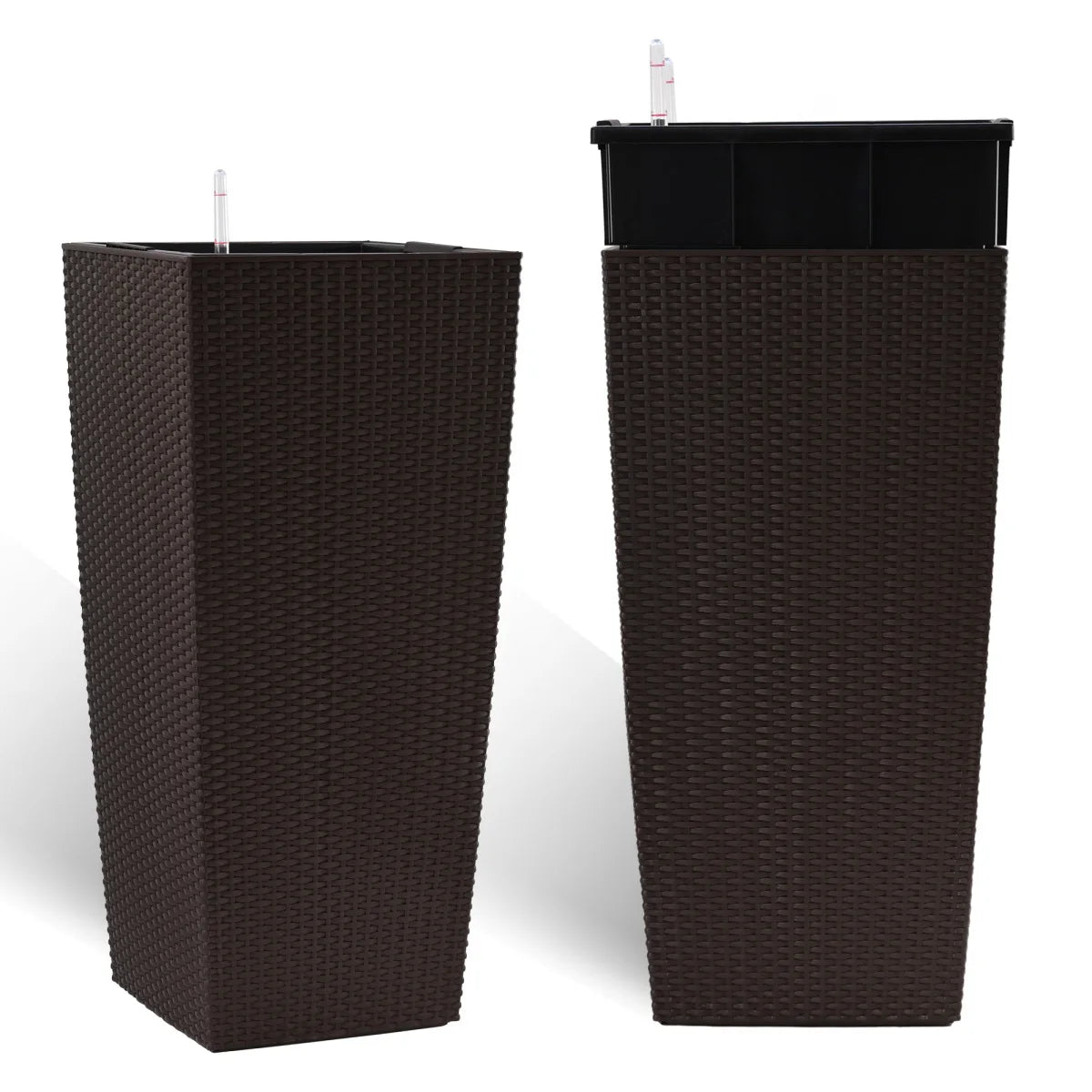 30 in Tall Large Flower Pots Planter with Self-Watering Drainage Holes and Inner Trays Indoor Outdoor