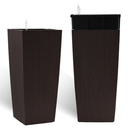30 in Tall Large Flower Pots Planter with Self-Watering Drainage Holes and Inner Trays Indoor Outdoor