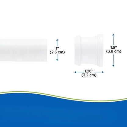 No Tools Rust-Resistant Painted Steel Tension Bar,  Stall Shower Curtain Rod